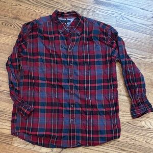NWOT Tommy Hilfiger Red and Blue Plaid Shirt